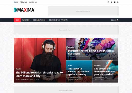 Maxima Blogger Responsive Template AMP Fast Loading AdSense approval Blogger Template