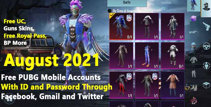 [May 2022] Free PUBG Mobile Accounts With ID and Password Through Facebook, Gmail, and Twitter