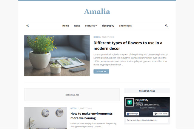 Amalia Blogger Template Free Download