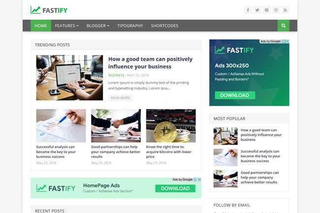 Fastify Blogger Template Free Download