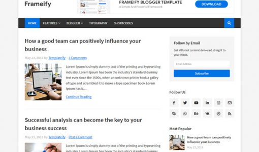 Frameify Blogger Template Free Download