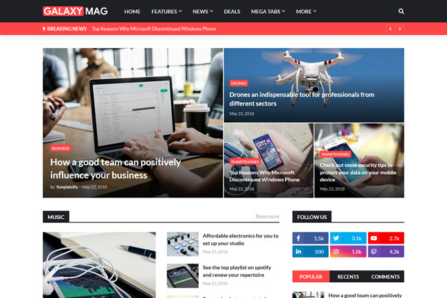 GalaxyMag Blogger Template Free Download