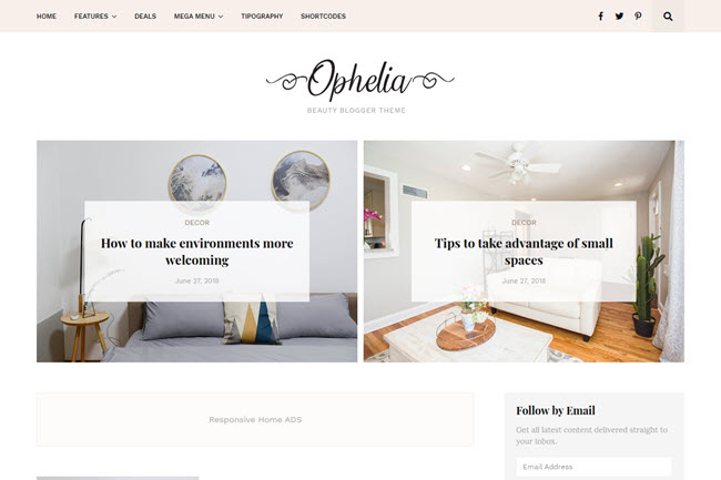 Ophelia Blogger Template Free Download