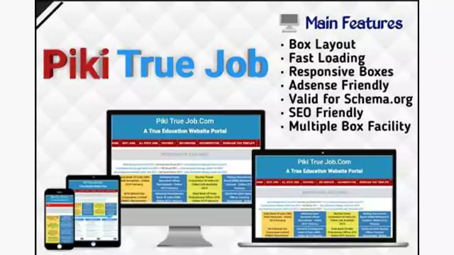 Piki True Job – Education Blogger Template Download