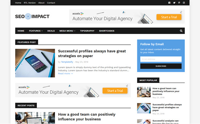 SEO Impact Blogger Template Free Download