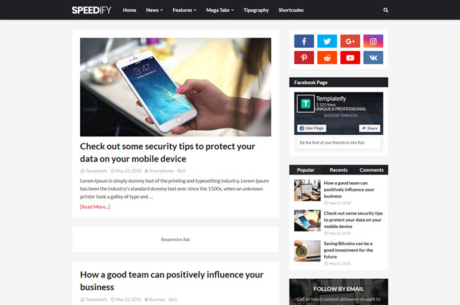 Speedify Blogger Template Free Download