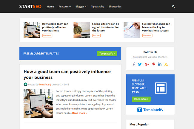 StartSeo Blogger Template Free Download