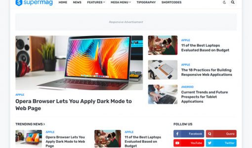 SuperMag - Responsive Magazine Blogger Template Free Download