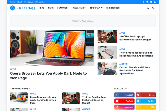 SuperMag – Responsive Magazine Blogger Template Free Download