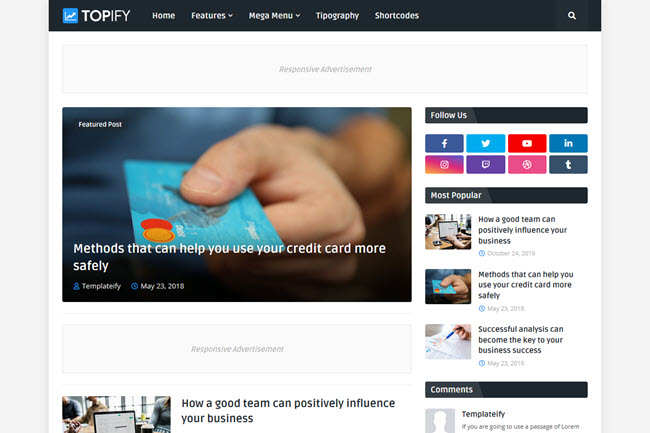 Topify Responsive Blogger Template Free Download