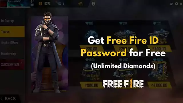 [June 2023] Free Fire Accounts ID and Passwords,10,000 Diamonds, Skins & Rewards